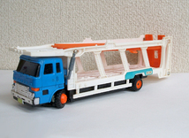 走行OK◎昭和レトロ トミカ ニューオートトランスポート カーキャリア いすゞ 1977 TOMY トミー 旧ロゴ なかよしマーク　札幌市 豊平区_画像1