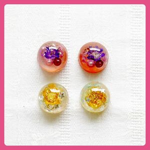 No.709 ハンドメイド　ピアス　セット　レジン　小ぶり　小粒　カラフル