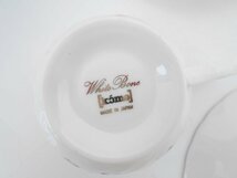 ●ORCHARD White Bone kcma カップ＆ソーサー 5客セット コーヒー ティー 日本製 洋食器 金彩 花柄_画像8