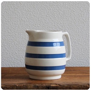  England antique CHEF WARE ceramics milk Jug / corniche wear / tableware [ standard blue & white. border pattern ]Y-180