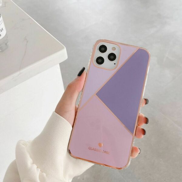 【iPhone12mini】パステルシリコンスマホケース Purple