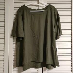  flair sleeve short sleeves cut and sewn khaki lady's large size 4L size 