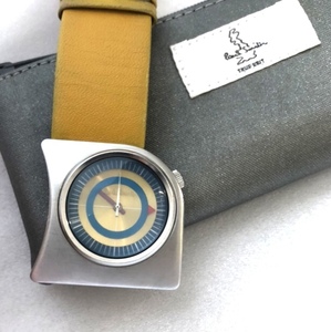 PAUL SMITH 日本製 ウオッチ P型 イエロー 変型 デザイン 時計 好きに も 稼動品 シェア 共有 ポール スミス CITIZEN シチズン