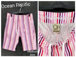 ★送料無料★ OP ショートパンツ Ocean Pacific ショーツ オーシャンパシフィック ハーフパンツ ストライプ Medium