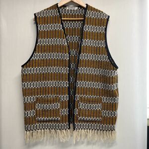 【COOTIE クーティー】Mexican Vest 'Yellow' メキシカンベスト XL イエロー コットン フリンジ 2307oki