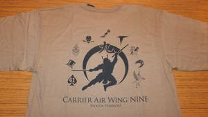 [CVW-9] rice navy no. 9 empty . aviation .Carrier Air Wing 9 SHOGUN T-shirt size L carrier air Wing 9US NAVY USN CVN-72