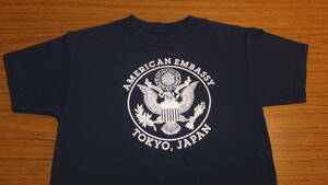 【US Embassy Tokyo】東京アメリカ大使館 子供用TシャツサイズM 米国大使館東京 紺色　YOUTH M