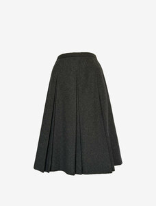 JUN ASHIDA pleat cashmere Blend knees height skirt gray size 7 S