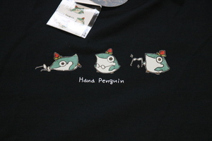 花ペンギン　黒　Tシャツ　半袖　レディース 3L～4L　大きいサイズ　シール付き　新品 未使用　