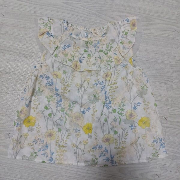 新品 女の子 130cm 140cm 150cm ノースリーブカットソー 花柄 夏 チュール
