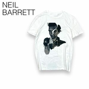 NEIL BARRETT ニールバレット イタリア製 プリントTシャツ モハメドアリ ホワイト コラージュ メンズ トップス 半袖