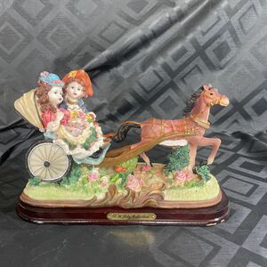 洋風　置物　インテリア　馬車　馬　女性　昭和レトロ　D. W. Poly Collection 陶器？