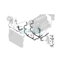 BMW E87 E90 E91 E92 ラジエーター クーラントホース リターンホース 130i 323i 325i 330i 17127548224 出荷締切18時_画像2