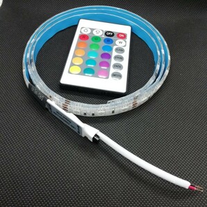 【送料120円～】約40cm フルカラー16色 防水 SMD5050 LEDテープ 12v 1本■オーダー可能！【24キーリモコン付き！】白ベース RGBの画像5