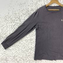 POLO RALPH LAUREN ポロラルフローレン 長袖Tシャツ ロンT グレー 綿 コットン 刺繍 L YA3830_画像3