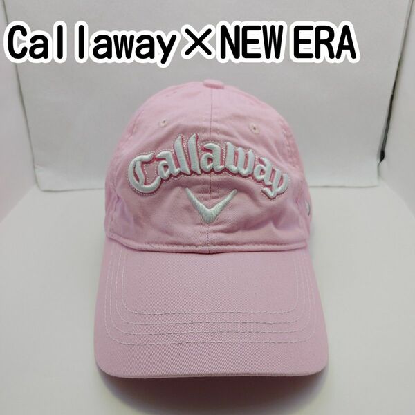 [USED]Callaway×NEW ERA キャップ ピンク フリーサイズ(約54～59㎝)【0219】