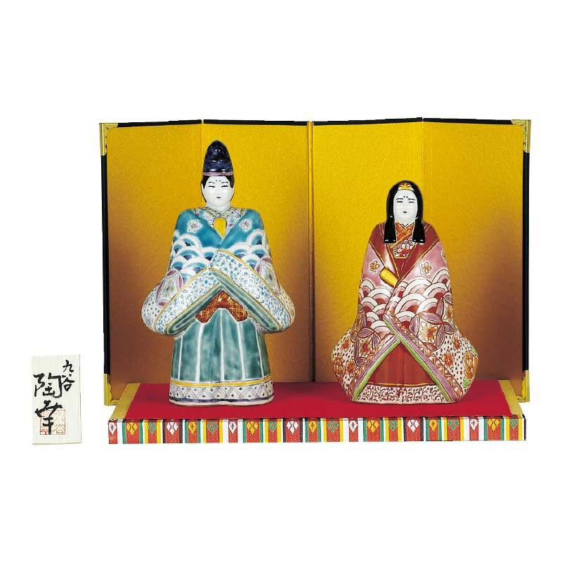 Kutani Ware No. 6.5 Standing Hina Doll Blue Kutani Seikanami N189-07, interior accessories, ornament, others