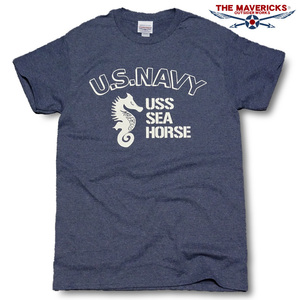 Tシャツ XL メンズ ミリタリー アメカジ 米海軍 NAVY サブマリン モデル MAVERICKS ブランド 杢ネイビー