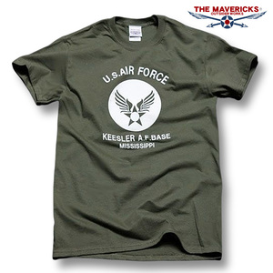 Tシャツ メンズ 半袖 L ミリタリー アメカジ USAF エアフォース MAVERICKS ブランド オリーブドラブ