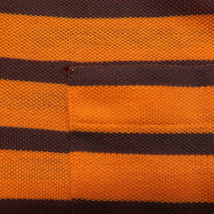 古着 70年代 半袖ポロシャツ ボーダー オレンジ ブラウン ビンテージ サイズ表記：L　gd81829 OT08_画像9