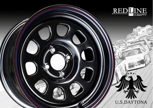 ★ U.S.Daytona ★ 15x7.0J オフセット+10 PCD100　ブラック色　ホイール4本セット　カスタム/チューニングサイズ