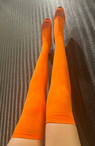  most new work [9] fluorescence orange super sexy tights knee-high tights beautiful legs baby doll ero cosplay garter costume Halloween cosplay 