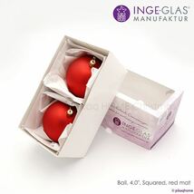 クリスマスツリー 飾り オーナメント ボール セット 北欧 INGE-GLAS MANUFAKTUR レッド マット 10cm 2個入［11002T072］_画像2