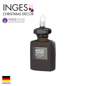 クリスマスツリー 飾り オーナメント INGE-GLAS MANUFAKTUR ブラックレザー 黒革 香水 blackleather perfume 黒 10.5cm［10172S022］