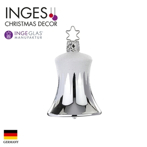 クリスマスツリー 飾り オーナメント INGE-GLAS MANUFAKTUR シルバーベル 聖なる鐘 クリスマスベル 6.5cm［21306T060］