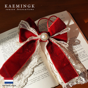  Christmas tree ornament KAEMINGK clip ornament bell bed ribbon race dark red [740340]