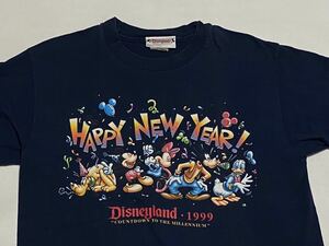 90's Disneyland ミッキー ミニー ドナルド プルート グーフィー プリントTシャツ SMサイズ USA製 ビンテージ古着 ディズニー ランドシー