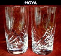 売切 HOYA クリスタル グラス 容量:240cc 2客組 日本製 取説付 未使用品 H/I、寸法φ上63/下55×H112mm、重量230ｇ、口元厚1.4mm、底厚13mm_画像4