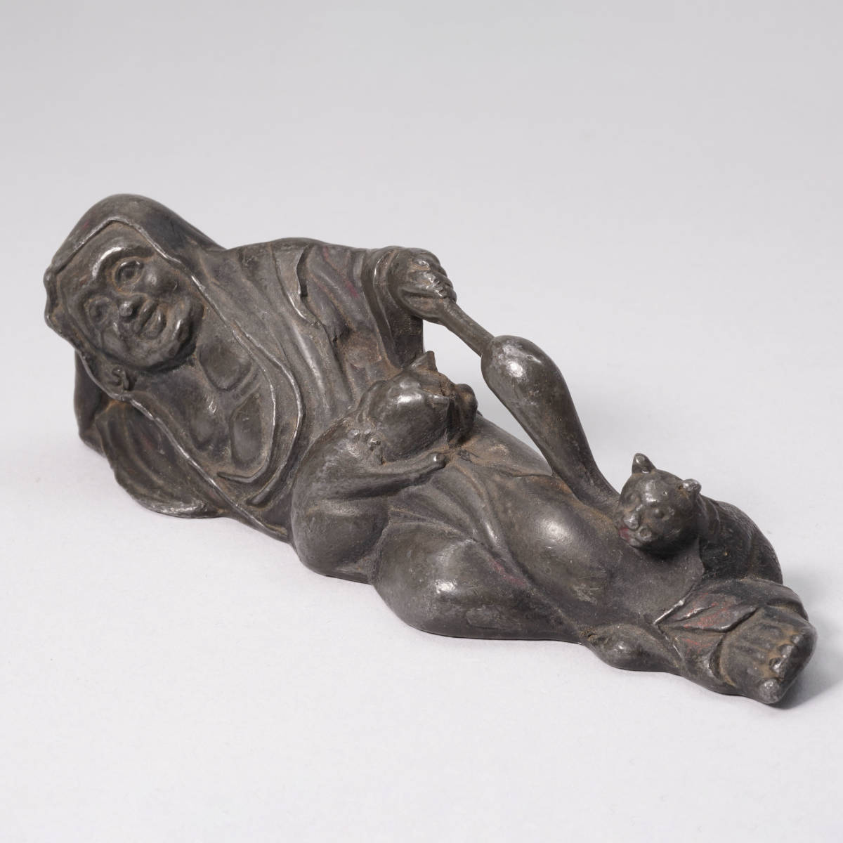 中国美術古銅製達磨文鎮文鎮銅器文房具時代物唐物中国古玩YS23072058
