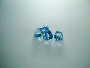 ■奇麗■ブルートパーズ■６ｍｍ■ハート■３.８６ｃｔ■４個