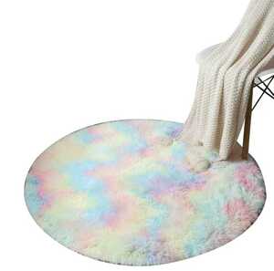 【送料無料】虹色　レインボー　円形　ラグマット　マット　カーペット　絨毯　グラデーション　値下げ　収納　おすすめ クリスマス