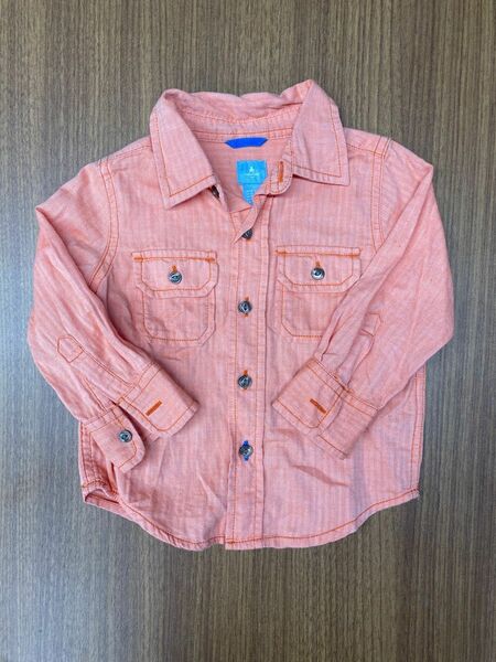 babygap 長袖襟付きシャツ オレンジ色 サイズ80