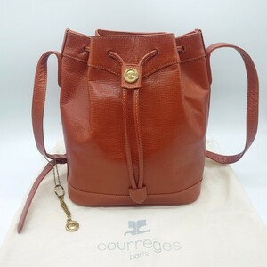 courreges Courreges мешочек ведро type кожа сумка на плечо брелок для ключа металлические принадлежности Brown бренд Logo retro Vintage tp-23x770