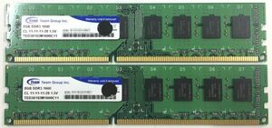 【8GB×2枚セット】Team DDR3-1600(PC3-12800) 1R×8 計16GB 中古メモリー デスクトップ用 DDR3 即決 動作保証【送料無料】