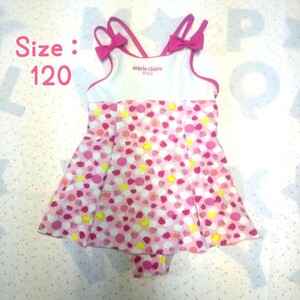 S2093[marie claire] Kids One-piece купальный костюм (120) фруктовый дизайн розовый девочка женщина . симпатичный бассейн 