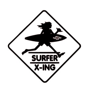 48　送料無料　白　SURF-N-SEA 　ステッカー カッティングシール ハレイワ HAREIWA Surfer x-ing ハワイアン ALOHA　Hawaii