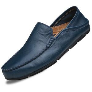  новый товар мужской Loafer бизнес обувь обувь для вождения туфли без застежки мокасины ходить на работу легкий мягкий casual голубой 27.5