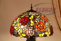 「81SHOP」極美品 ステンドランプ ステンドグラス 花柄 レトロな雰囲気がおしゃれ ティファニー 瑠璃 上品ランプ_画像5