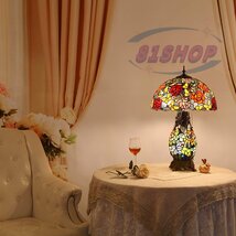「81SHOP」極美品 ステンドランプ ステンドグラス 花柄 レトロな雰囲気がおしゃれ ティファニー 瑠璃 上品ランプ_画像3