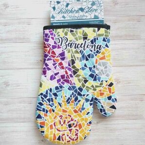 タイル柄 キッチングローブ 鍋つかみ