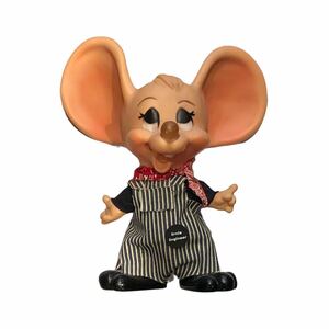 1970’s トッポジージョ TOPO GIGIO ビンテージ 貯金箱 ソフビ ヒッコリー 古着 オーバオール ヒッコリー USA製 アメリカ製 フィギュア