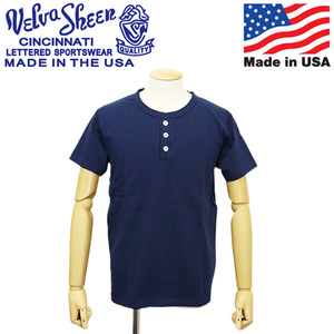 Velva Sheen (ベルバシーン) 161007 SS HENLEY TEE ヘンリーネック 半袖Tシャツ アメリカ製 VLVS017 NAVY L