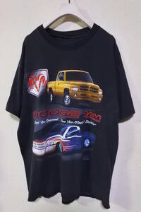 00's DODGE RAM ANDY'S Tee SHIRTS size L-XL ダイムラークライスラー ダッヂ ラムトラック Tシャツ 墨黒