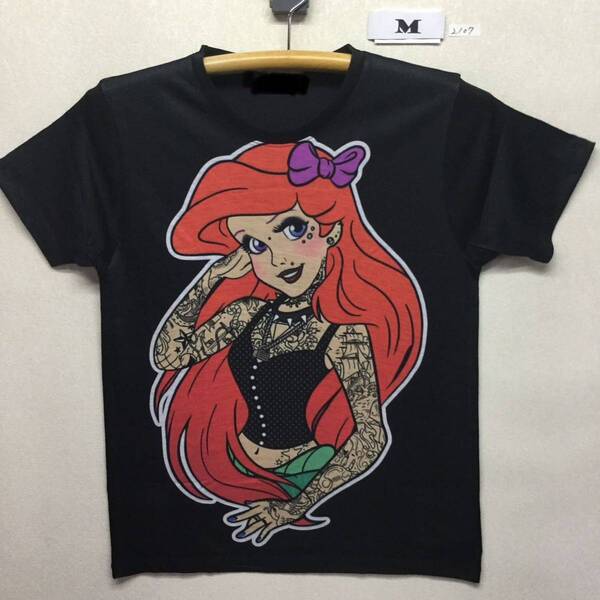 新品 リトルマーメイド アリエル Tシャツ ダークプリンセス M 管2107