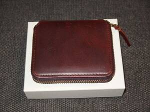 SLOW スロウ herbie mini round wallet- RED BROWN　二つ折り財布　ラウンドファスナー