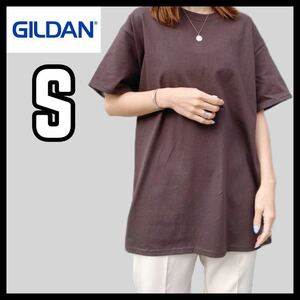 新品未使用 ギルダン 6oz ウルトラコットン 無地半袖Tシャツ Sサイズ ブラウン ユニセックス GILDAN